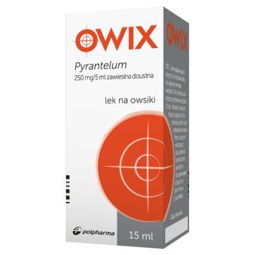 Pyrantelum OWIX, 250 mg / 5 ml, zawiesina doustna, 15 ml