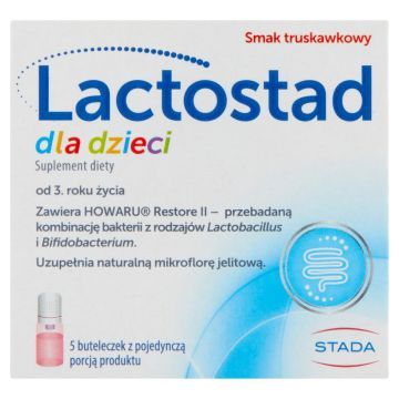 Lactostad dla dzieci, proszek - roztwór, 7 ml, 5 butelek z korkiem dozującym