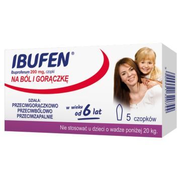 Ibufen, 200 mg, czopki, 5 szt.