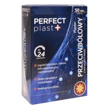Perfect plast, plaster przeciwbólowy z wyciągiem z arniki, 9 cm x 14 cm, 50 szt.