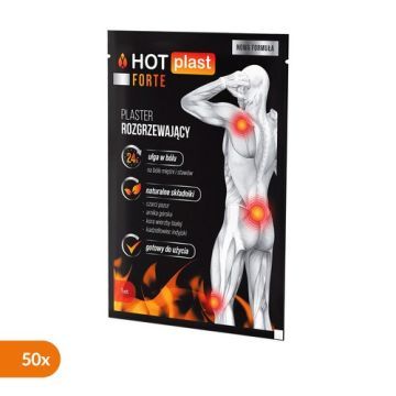 Hot Plast Forte, plaster rozgrzewający, 9 cm x 14 cm, 50 szt.