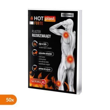 Hot Plast Forte, plaster rozgrzewający, 12 cm x 18 cm, 50 szt.