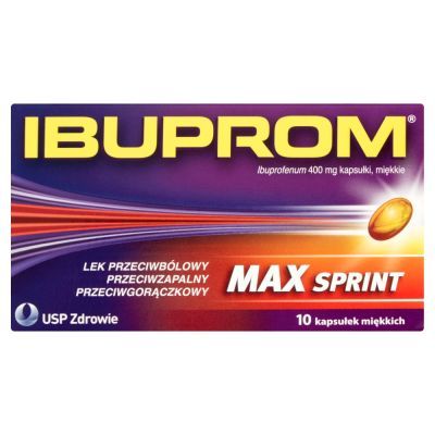 Ibuprom Max Sprint, 400 mg, kapsułki miękkie, 10 szt. main product photo