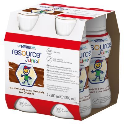 Resource Junior, płyn, smak czekoladowy, 200 ml, 4 szt main product photo
