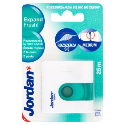 Jordan, Expand Fresh, rozszerzająca się nić do zębów, medium, 25 metrów main product photo