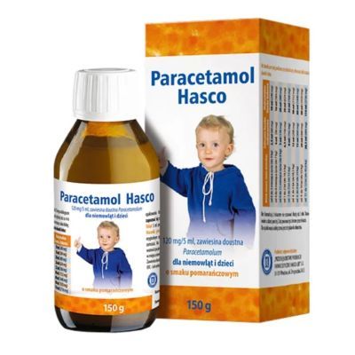Paracetamol Hasco o smaku pomarańczowym, 120mg/5ml, zawiesina doustna, 150 g main product photo