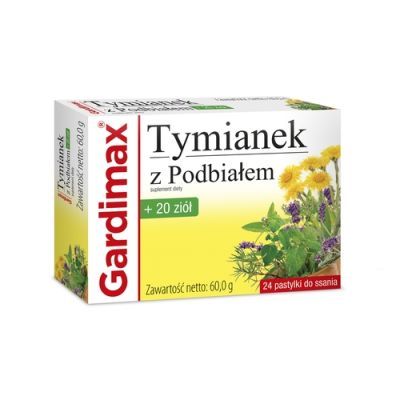 Gardimax Tymianek z Podbiałem + 20 ziół, pastylki do ssania, 24 szt. main product photo