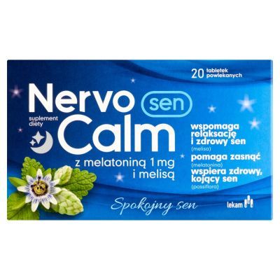 NervoCalm Sen z melatoniną i melisą, tabletki powlekane, 20 szt. main product photo