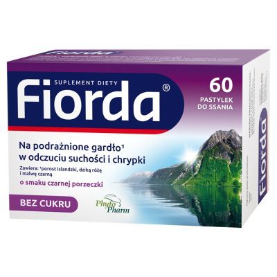 Fiorda, pastylki do ssania o smaku czarnej porzeczki, 60 szt. main product photo