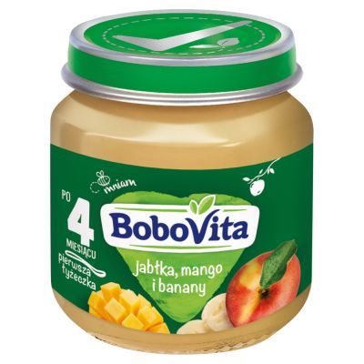 BoboVita, jabłka, mango, banany, 4 m+, 125 g main product photo