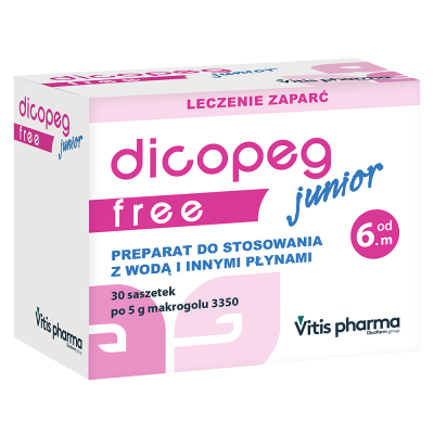 Dicopeg Junior Free, proszek dla dzieci od 6-miesiąca, saszetki, 30 szt. main product photo