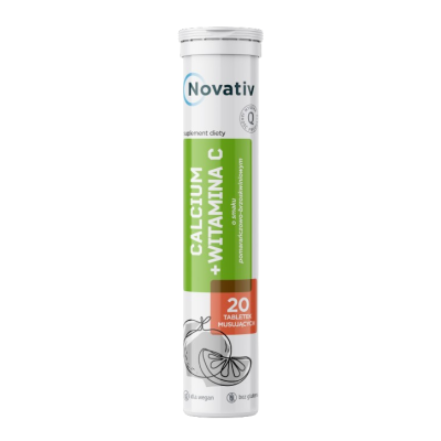 Novativ Calcium + Witamina C, tabletki musujące, 20 sztuk main product photo