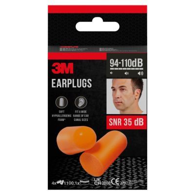 3M Earplugs 1100, zatyczki do uszu, 4 pary + pudełko main product photo