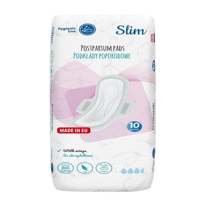 Akuku Slim, podkl.,poporodowe ze skrzydelkami, A0069, 10 szt main product photo