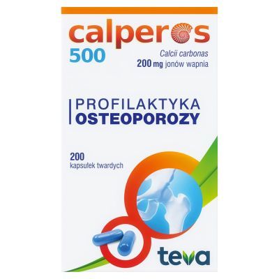 Calperos 500, 200 mg jonów wapnia, kapsułki twarde, 200 szt. main product photo