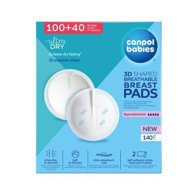 Canpol Babies Ultra Dry, oddychające ultrachłonne wkładki laktacyjne 3D, 140 szt. main product photo